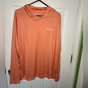 Columbia Men’s XL Omni Shield Hooded t-shirt light orange Outdoor quick dry